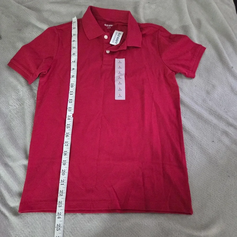 Old Navy Polo Shirt Kids 10-12 Red Tagless Stretch Short Sleeve Top Casual
